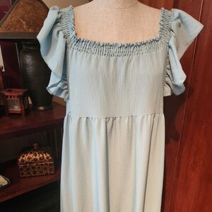 Flutter sleeve maxi dress